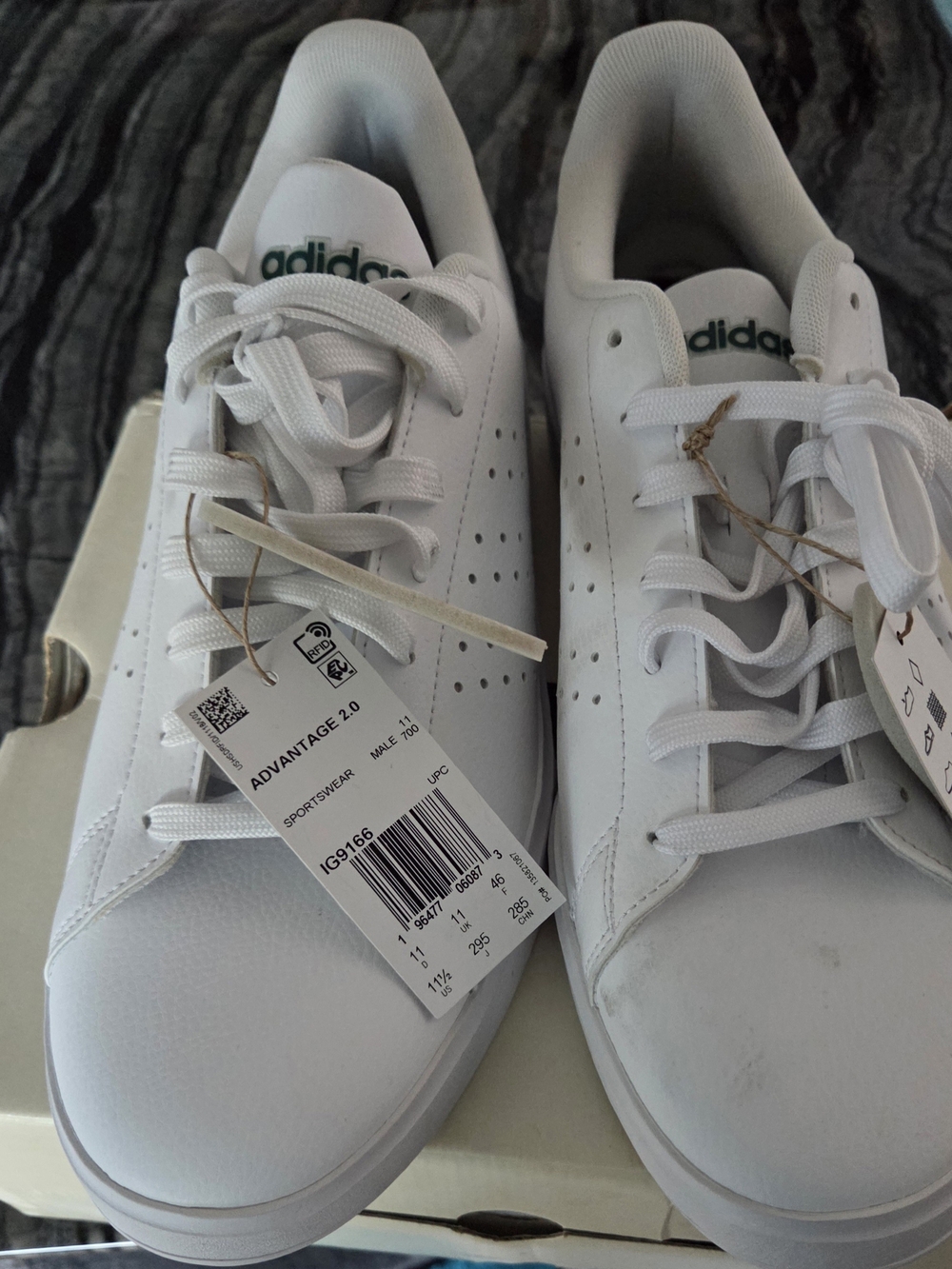 Adidas Mens Advantage 2.0 White Sneakers